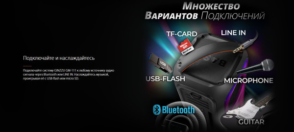 Изображение товара Портативная акустика Ginzzu GM-111