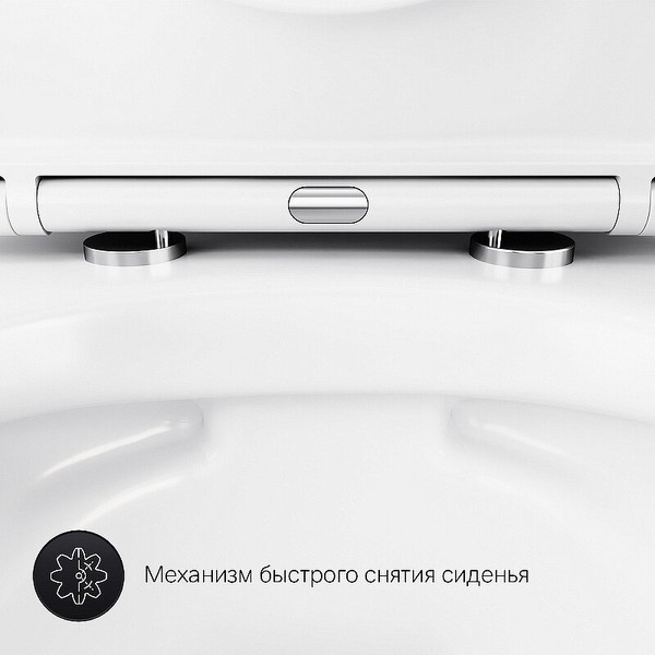 Изображение товара Унитаз подвесной с инсталляцией AM.PM Prime Fit / IS90201.741701 (глянцевый белый, с кнопкой смыва)