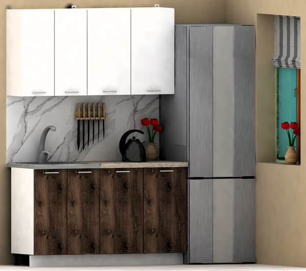 Изображение товара Кухонный гарнитур Eligard Lion 1.4 без столешницы (белый/дуб нокс)