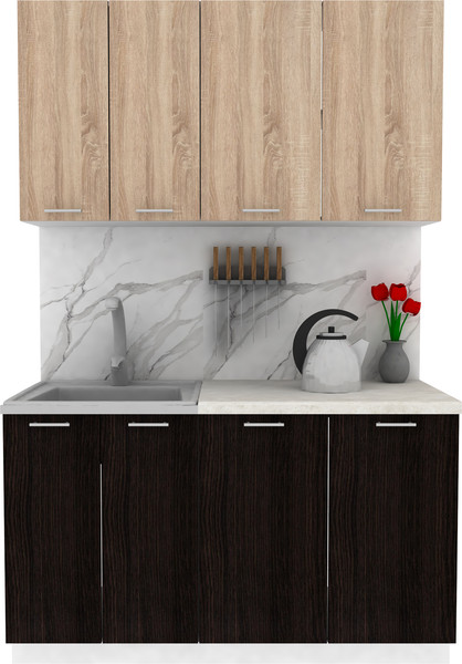 Изображение товара Кухонный гарнитур Eligard Lion 1.4 без столешницы (дуб сонома/дуб марбург)