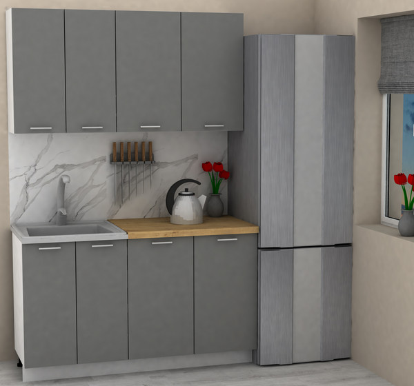 Изображение товара Кухонный гарнитур Eligard Lion 1.4 без столешницы (дымчатый алмаз)