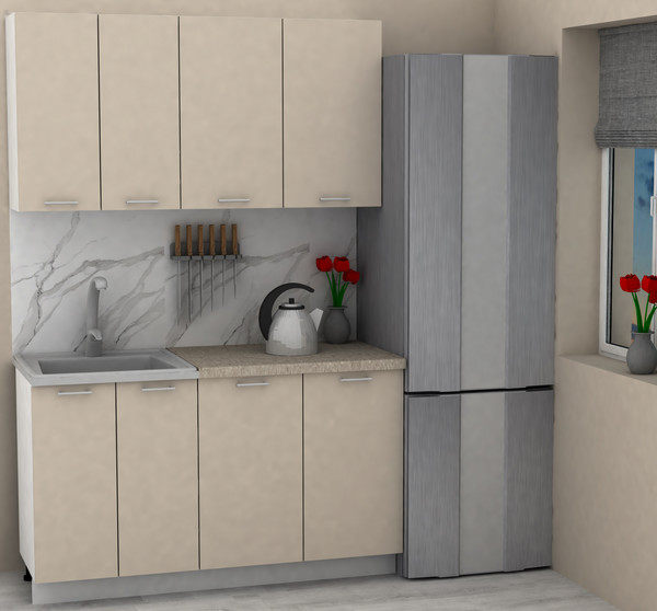 Изображение товара Кухонный гарнитур Eligard Lion 1.4 без столешницы (персидский жемчуг)