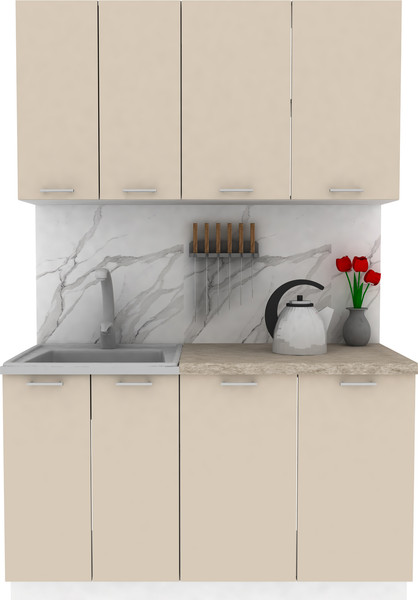 Изображение товара Кухонный гарнитур Eligard Lion 1.4 без столешницы (персидский жемчуг)