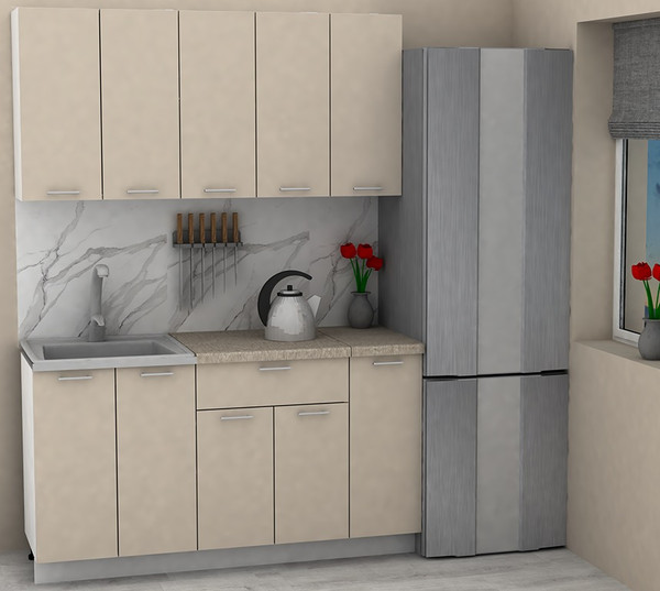 Изображение товара Кухонный гарнитур Eligard Lion 1.5 без столешницы (персидский жемчуг)