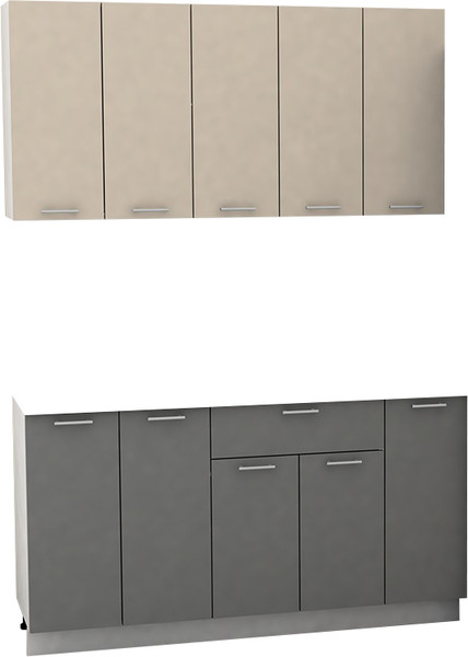 Изображение товара Кухонный гарнитур Eligard Lion 1.5 без столешницы (персидский жемчуг/дымчатый алмаз)