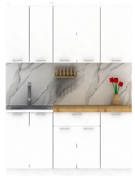 Изображение товара Кухонный гарнитур Eligard Lion 1 1.6 без столешницы (белый)