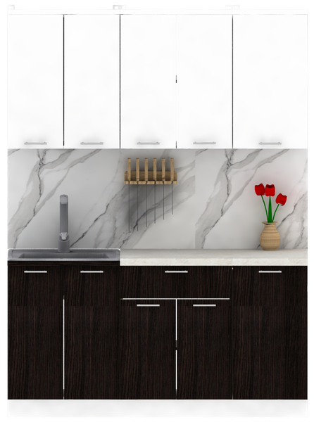 Изображение товара Кухонный гарнитур Eligard Lion 1 1.6 без столешницы (белый/дуб марбург)