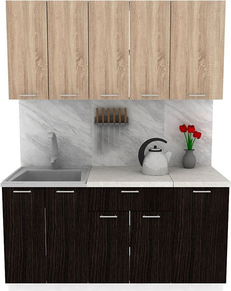 Изображение товара Кухонный гарнитур Eligard Lion 1 1.6 без столешницы (дуб сонома/дуб марбург)