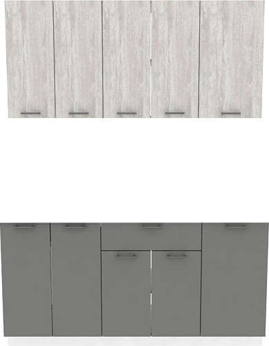 Изображение товара Кухонный гарнитур Eligard Lion 1 1.6 без столешницы (ледяное дерево/дымчатый алмаз)