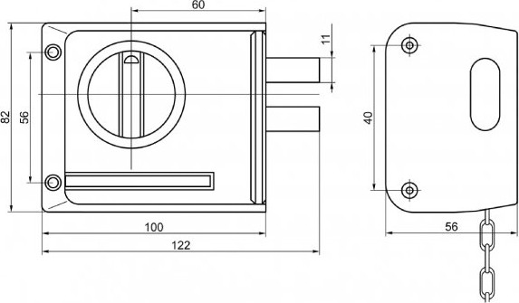 Изображение товара Замок накладной Border ЗНД1А К Л/А 12850 / 86800 (серый)