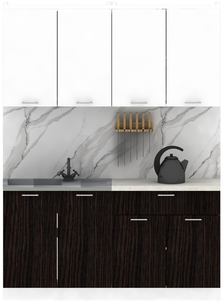 Изображение товара Кухонный гарнитур Eligard Lion 2 1.6 без столешницы (белый/дуб марбург)