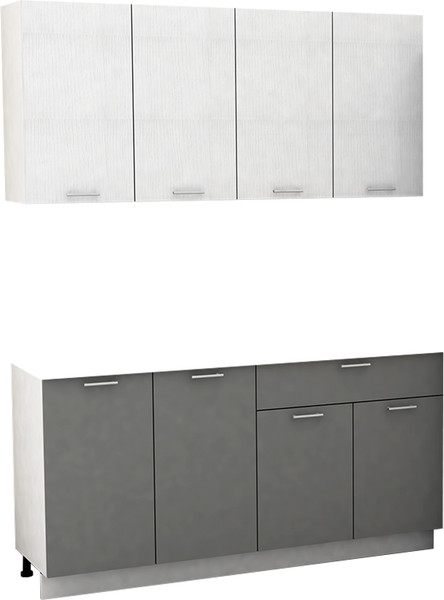 Изображение товара Кухонный гарнитур Eligard Lion 2 1.6 без столешницы (белый/дымчатый алмаз)