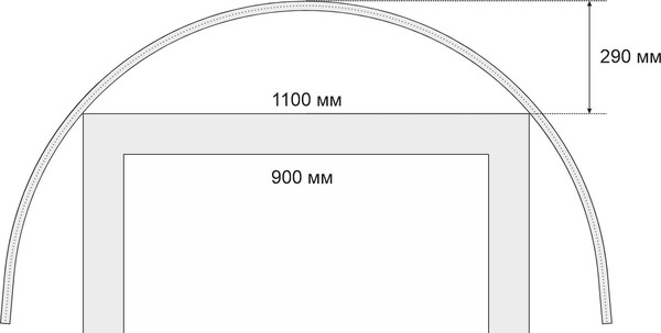 Изображение товара Козырек ИМпласт Арка 1500x1000 / 15105 (с монолитным поликарбонатом 3мм)