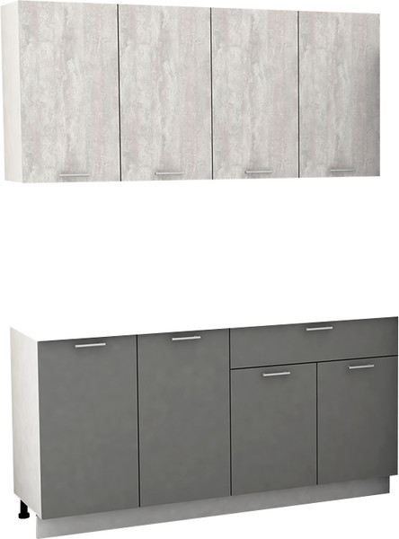 Изображение товара Кухонный гарнитур Eligard Lion 2 1.6 без столешницы (ледяное дерево/дымчатый алмаз)