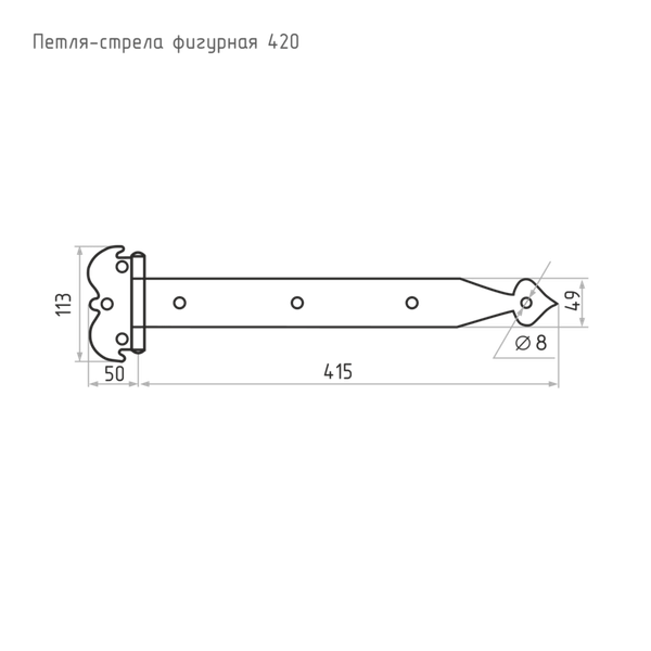 Изображение товара Петля дверная Нора-М ПСФ-420 П темный х24 / 16204