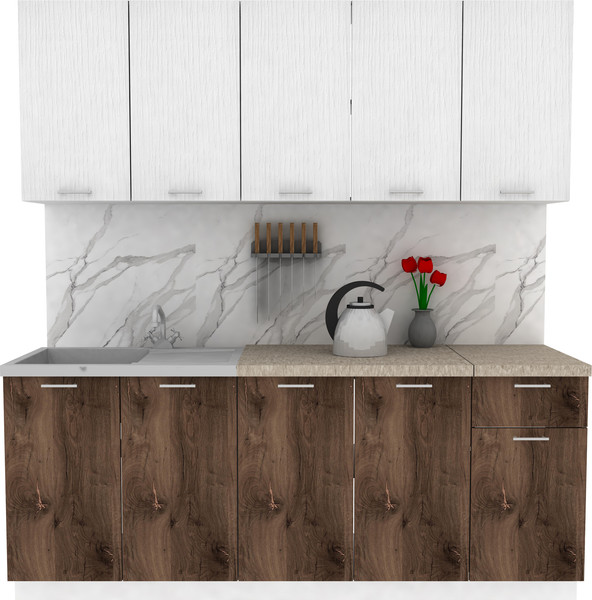 Изображение товара Кухонный гарнитур Eligard Lion 2.0 без столешницы (белый/дуб нокс)