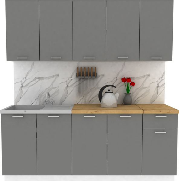 Изображение товара Кухонный гарнитур Eligard Lion 2.0 без столешницы (дымчатый алмаз)