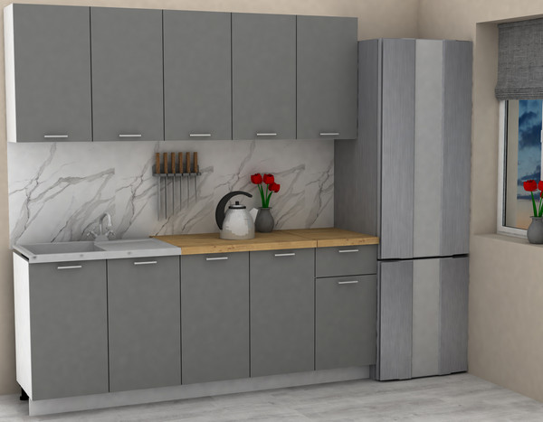 Изображение товара Кухонный гарнитур Eligard Lion 2.0 без столешницы (дымчатый алмаз)