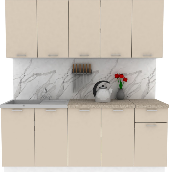 Изображение товара Кухонный гарнитур Eligard Lion 2.0 без столешницы (персидский жемчуг)