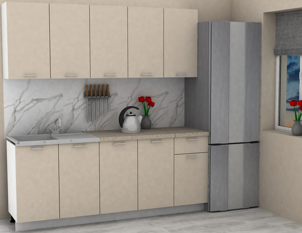 Изображение товара Кухонный гарнитур Eligard Lion 2.0 без столешницы (персидский жемчуг)