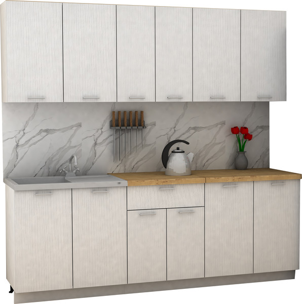 Изображение товара Кухонный гарнитур Eligard Lion 2.2 без столешницы (белый)