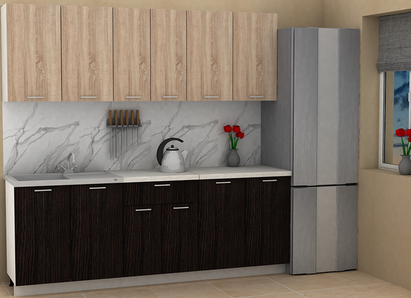 Изображение товара Кухонный гарнитур Eligard Lion 2.2 без столешницы (дуб сонома/дуб марбург)