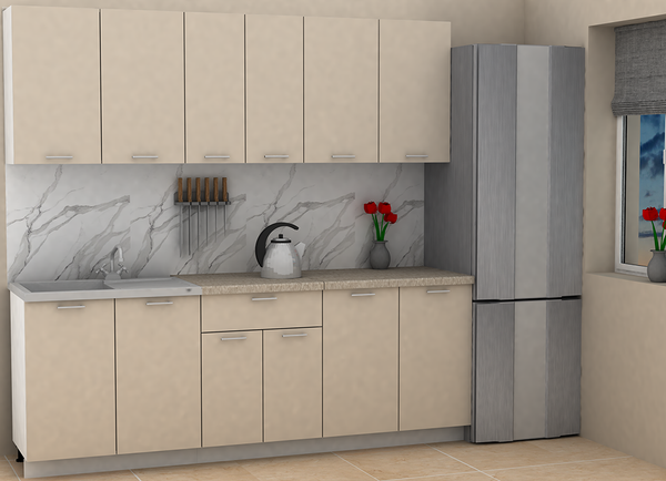 Изображение товара Кухонный гарнитур Eligard Lion 2.2 без столешницы (персидский жемчуг)