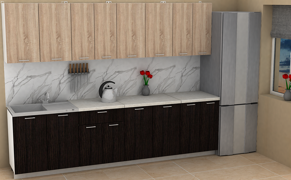 Изображение товара Кухонный гарнитур Eligard Lion 2.8 без столешницы (дуб сонома/дуб марбург)