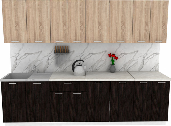 Изображение товара Кухонный гарнитур Eligard Lion 2.8 без столешницы (дуб сонома/дуб марбург)