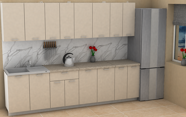 Изображение товара Кухонный гарнитур Eligard Lion 2.8 без столешницы (персидский жемчуг)