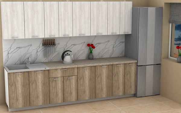 Изображение товара Кухонный гарнитур Eligard Lion 2.8 без столешницы (сосна каньон/дуб каньон)