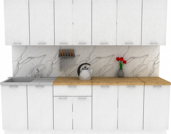 Изображение товара Кухонный гарнитур Eligard Lion 2.6 без столешницы (белый)