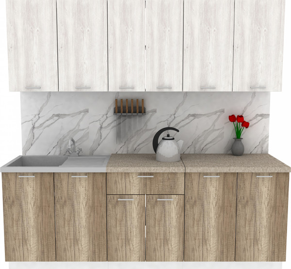 Изображение товара Кухонный гарнитур Eligard Lion 2.2 без столешницы (сосна каньон/дуб каньон)