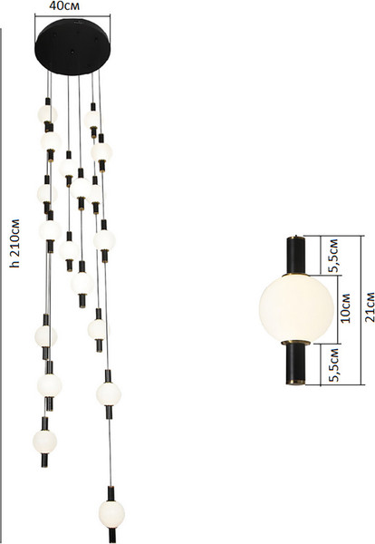 Изображение товара Люстра Kinklight Луена 07637-18A.19(01) (черный)