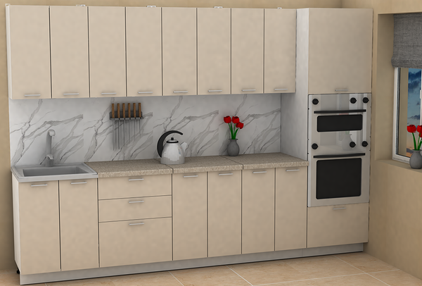 Изображение товара Кухонный гарнитур Eligard Lion 3.0 без столешницы (персидский жемчуг)