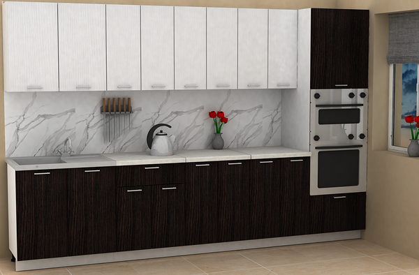 Изображение товара Кухонный гарнитур Eligard Lion 3.2 без столешницы (белый/дуб марбург)