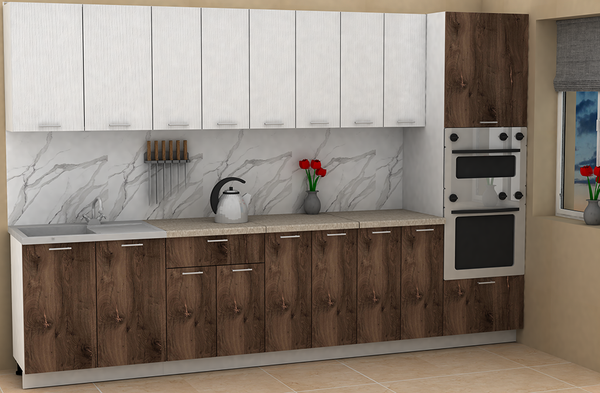 Изображение товара Кухонный гарнитур Eligard Lion 3.2 без столешницы (белый/дуб нокс)