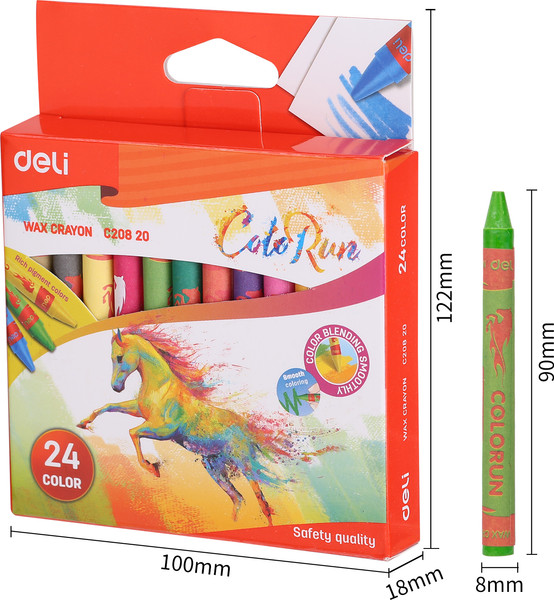 Изображение товара Восковые мелки Deli ColoRun / C20820 (24цв)