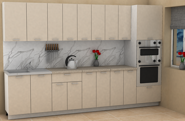 Изображение товара Кухонный гарнитур Eligard Lion 3.2 без столешницы (персидский жемчуг)