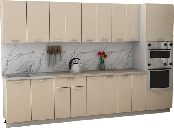 Изображение товара Кухонный гарнитур Eligard Lion 3.2 без столешницы (персидский жемчуг)