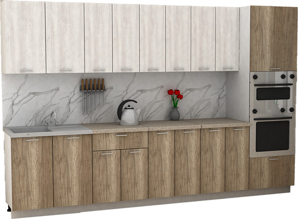 Изображение товара Кухонный гарнитур Eligard Lion 3.2 без столешницы (сосна каньон/дуб каньон)