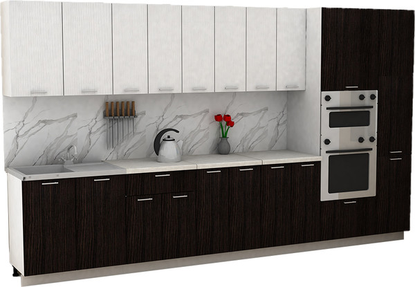 Изображение товара Кухонный гарнитур Eligard Lion 3.6 без столешницы (белый/дуб марбург)