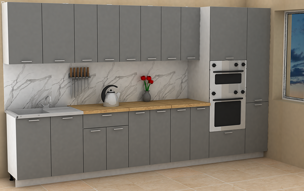 Изображение товара Кухонный гарнитур Eligard Lion 3.6 без столешницы (дымчатый алмаз)