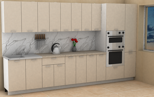 Изображение товара Кухонный гарнитур Eligard Lion 3.6 без столешницы (персидский жемчуг)