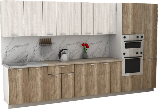 Изображение товара Кухонный гарнитур Eligard Lion 3.6 без столешницы (сосна каньон/дуб каньон)