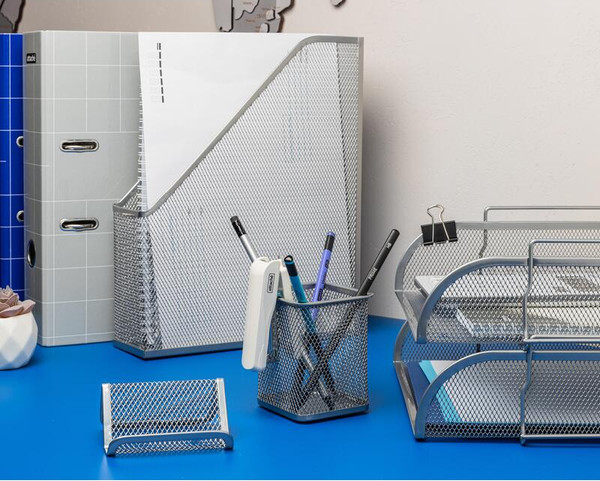 Изображение товара Подставка настольная Attache Для визиток / 688777 (серебристый)