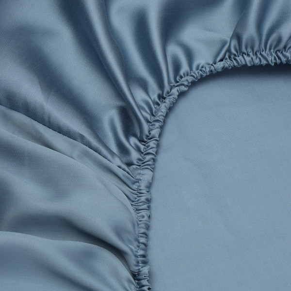 Изображение товара Простыня Sima-Land Home Tencel 200x200 на резинке / 10285326 (серо-голубой)