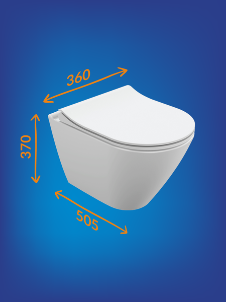 Изображение товара Унитаз подвесной с инсталляцией Cersanit City Smart CO DPL EO Slim (с кнопкой Twins 63534 черный/золото)