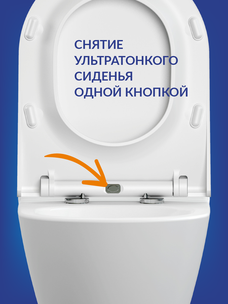 Изображение товара Унитаз подвесной с инсталляцией Cersanit City Smart CO DPL EO Slim (с кнопкой Twins 63524 золото матовый)