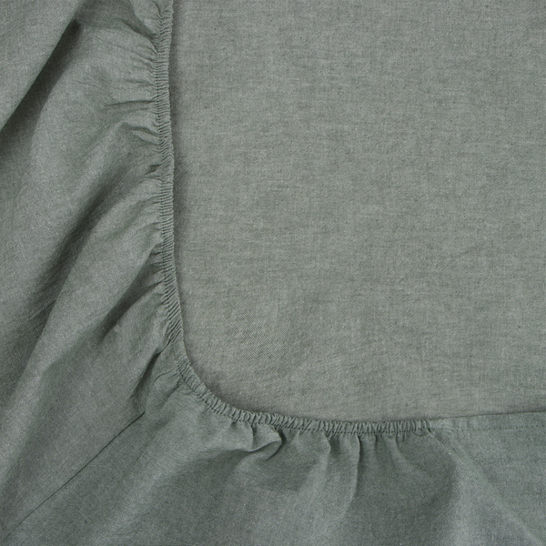 Изображение товара Простыня Sima-Land Home Деним 200x200 на резинке / 10245503 (оливковый)